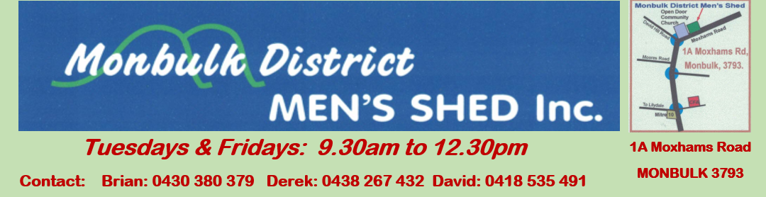 Monbulk District Men's Shed